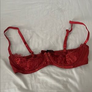 Frederick's of Hollywood Red Lace Underwire Bra